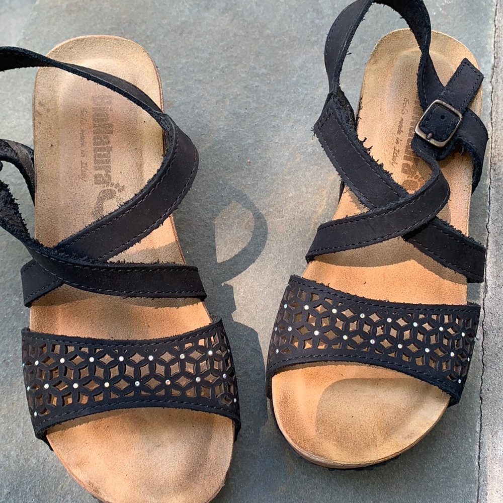 Italian comfortable all leather platform sandals